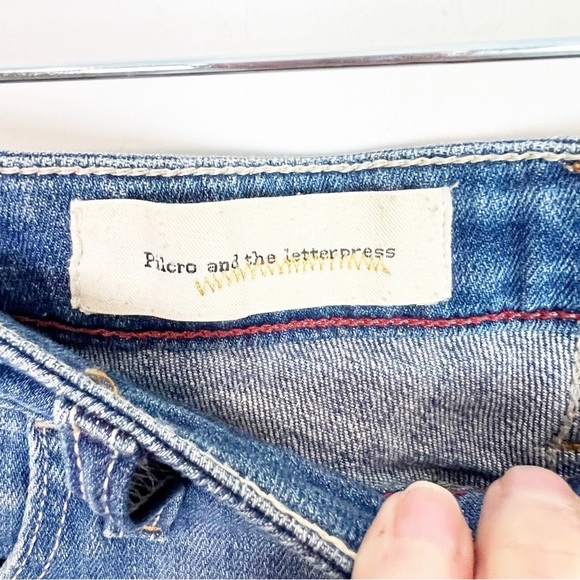 PILCRO AND THE LETTERPRESS ANTHROPOLOGIE ROLLED CUFF DENIM JEAN SHORTS SZ 25 - Picture 2 of 5